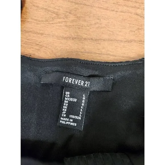 Forever 21 large black ribbed corset crop top (R) - Picture 4 of 5